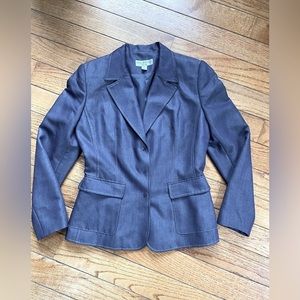 𝅺lena Gabrielle Blue Denim-like Blazer Size 6